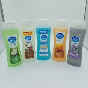 5x White Rain Shampoo Mixed Scents & Styles 3-15oz 1-22oz 1-18oz Lot Of 5